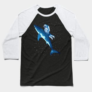 Astronaut on white shark Baseball T-Shirt